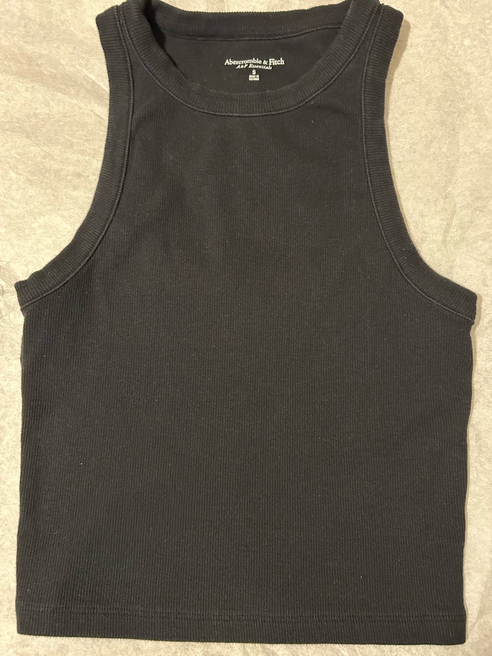 Abercrombie & Fitch Black Ribbed Crewneck Top